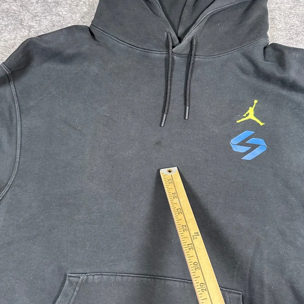 Jordan Zion Williamson Hoodie‎ Black Light Stains Graphic Fleece  Mens Large